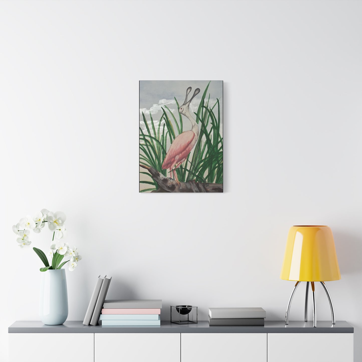 Florida Crane-Canvas Art Print, watercolor