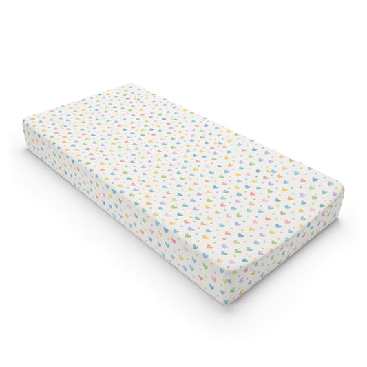 Woodland Friends Baby Changing Pad Cover — Pastel Hearts Nursery