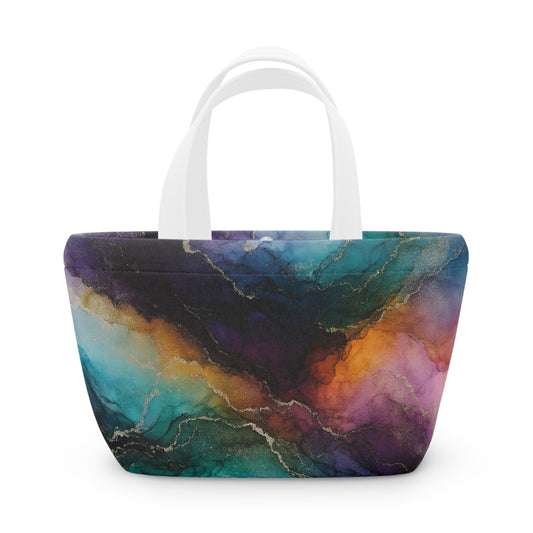 Stella-Colección Abstracta-Elegante bolsa de almuerzo abstracta de mármol multicolor – Bolsa térmica para el trabajo, la escuela, picnics, regalo ecológico, solución de almacenamiento de moda