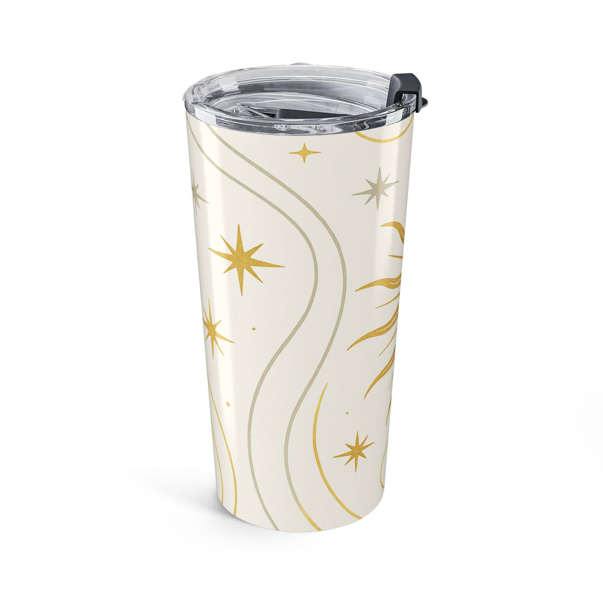 Sunburst 20oz Tumbler — Celestial Gold Sun and Stars Insulated Travel Cup