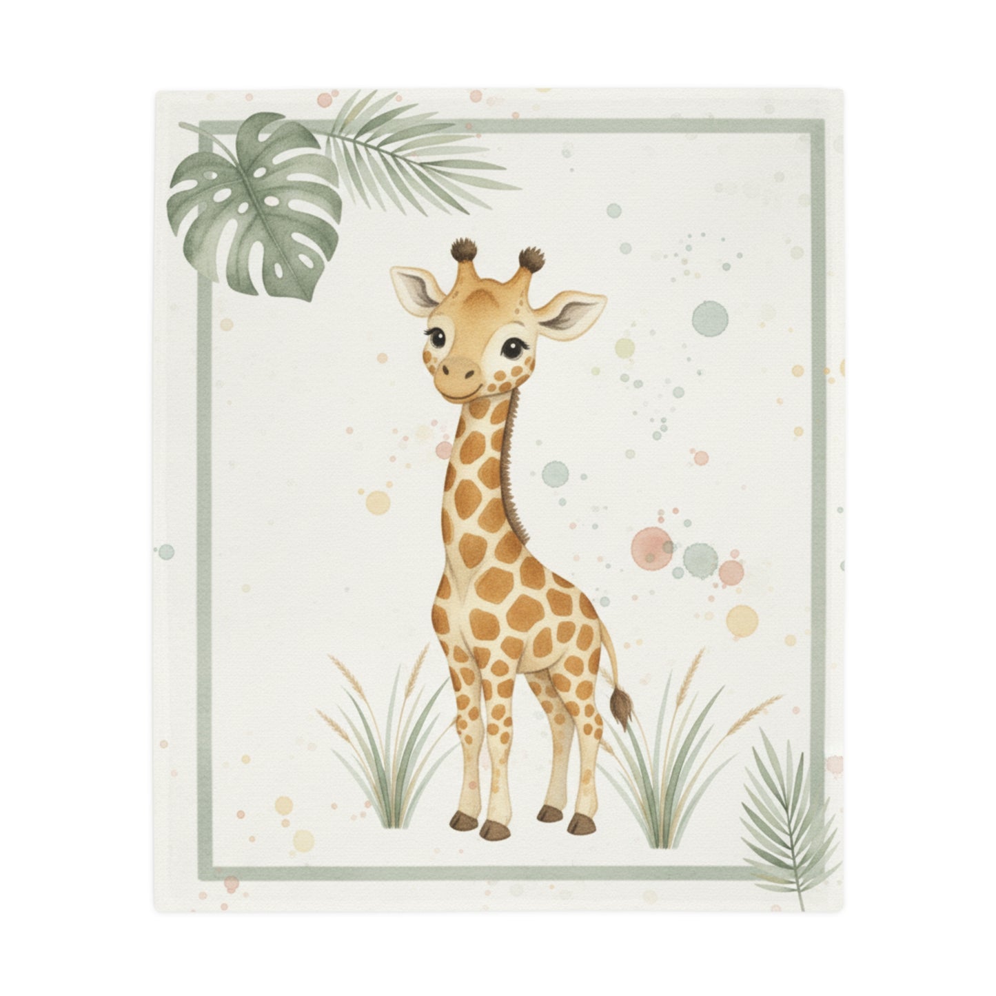 Baby Giraffe 2 — Baby Safari Plush Blanket — Coordinates with Baby Safari Nursery Items