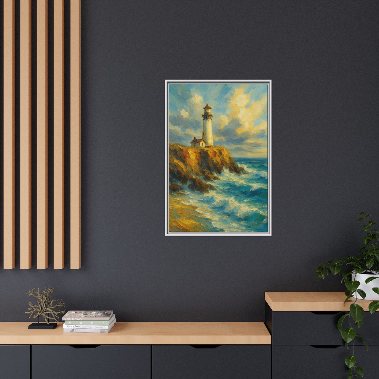 Lighthouse-Coastal Harmony Colldection-Framed Matte Canvas Print