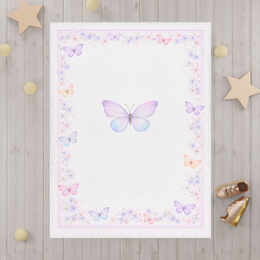 Manta para bebé y niño pequeño con diseño de mariposa — Manta de cuna con diseño floral en tonos pastel para bebés y niños pequeños