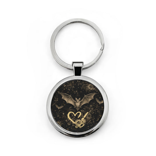 Eclipse Noir Stainless Steel Bat Heart Keychain — GothicKey Ring