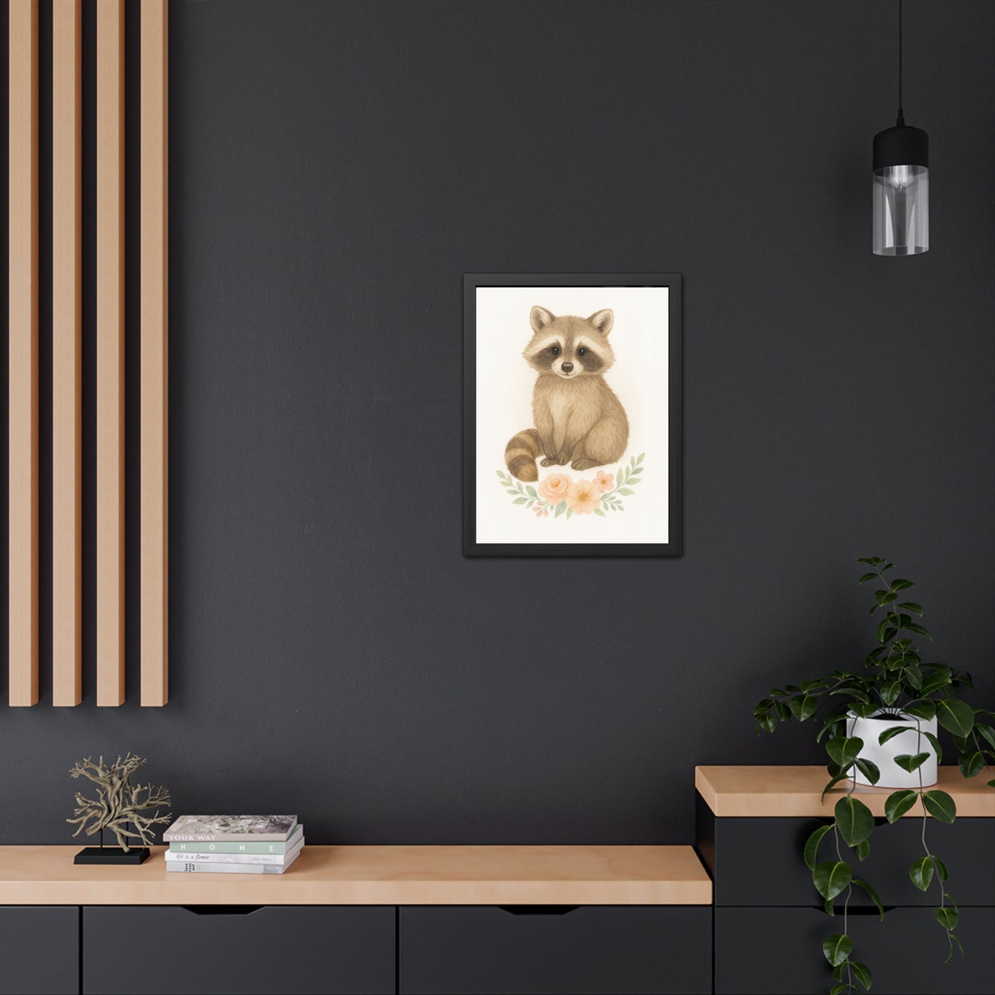 Racoon-Woodland Friends Country Chic Framed Poster