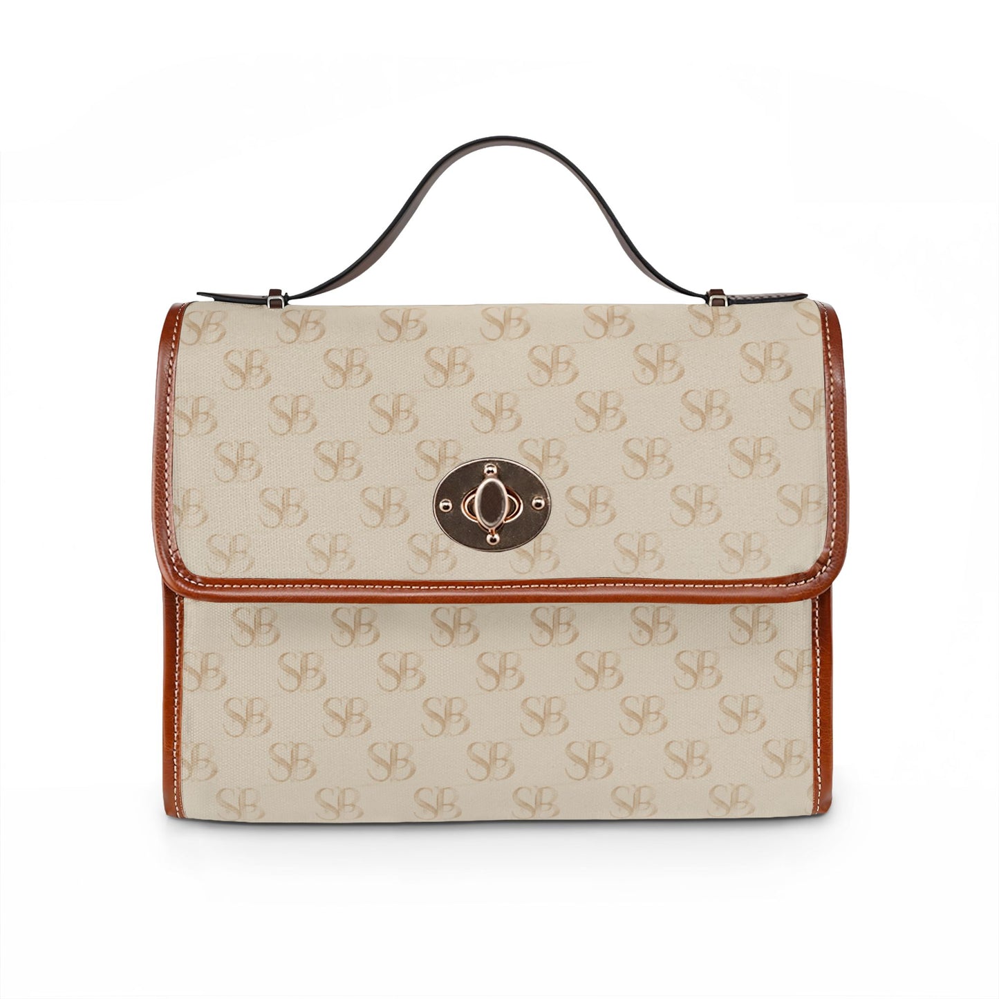 Bolso bandolera de lona color arena - Bolso de lona - Bolso bandolera monogramado impermeable