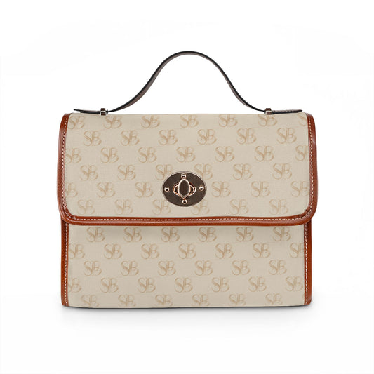 Bolso bandolera de lona color arena - Bolso de lona - Bolso bandolera monogramado impermeable