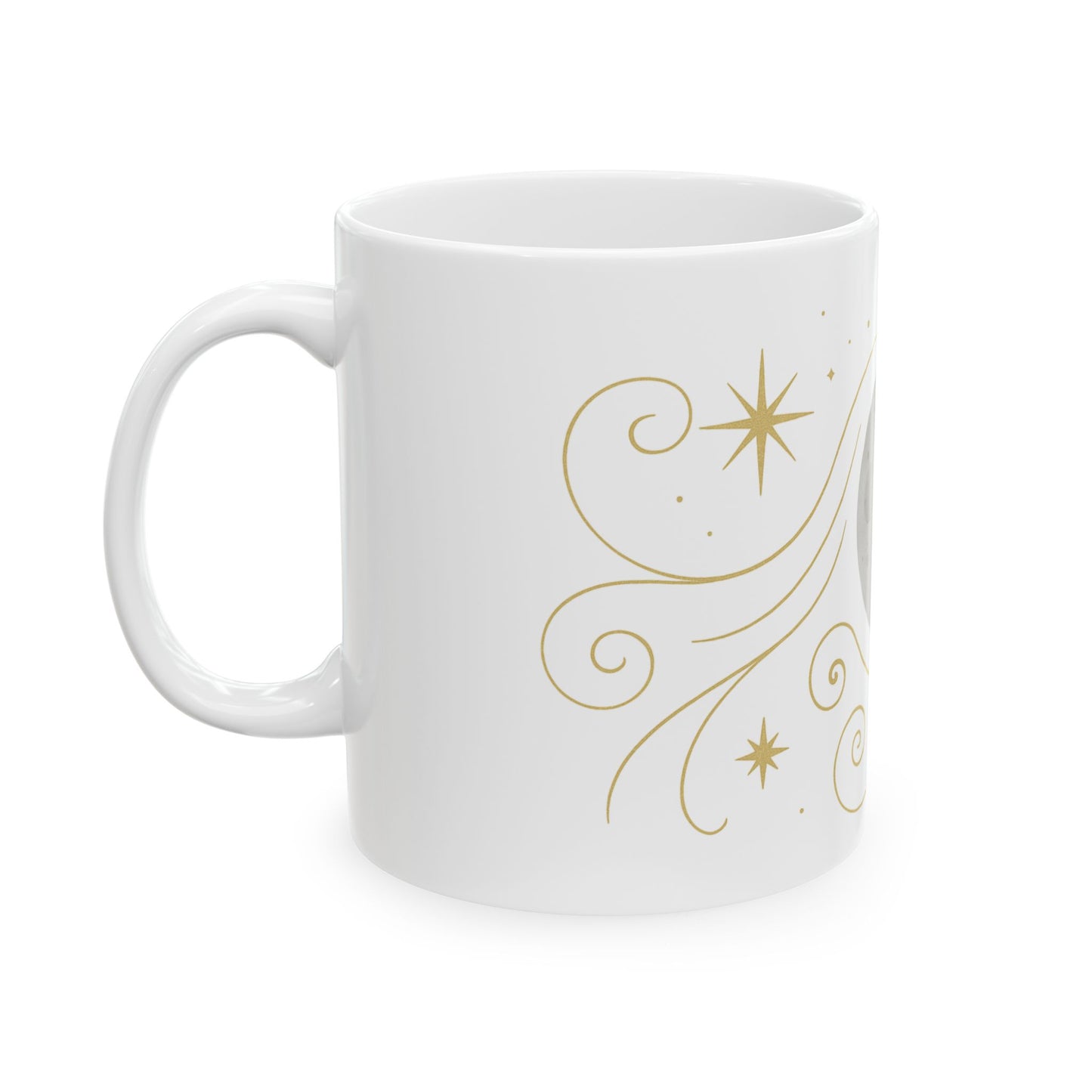 Taza de cerámica Luna y estrellas celestiales — Taza de café astrológica de 11oz/15oz