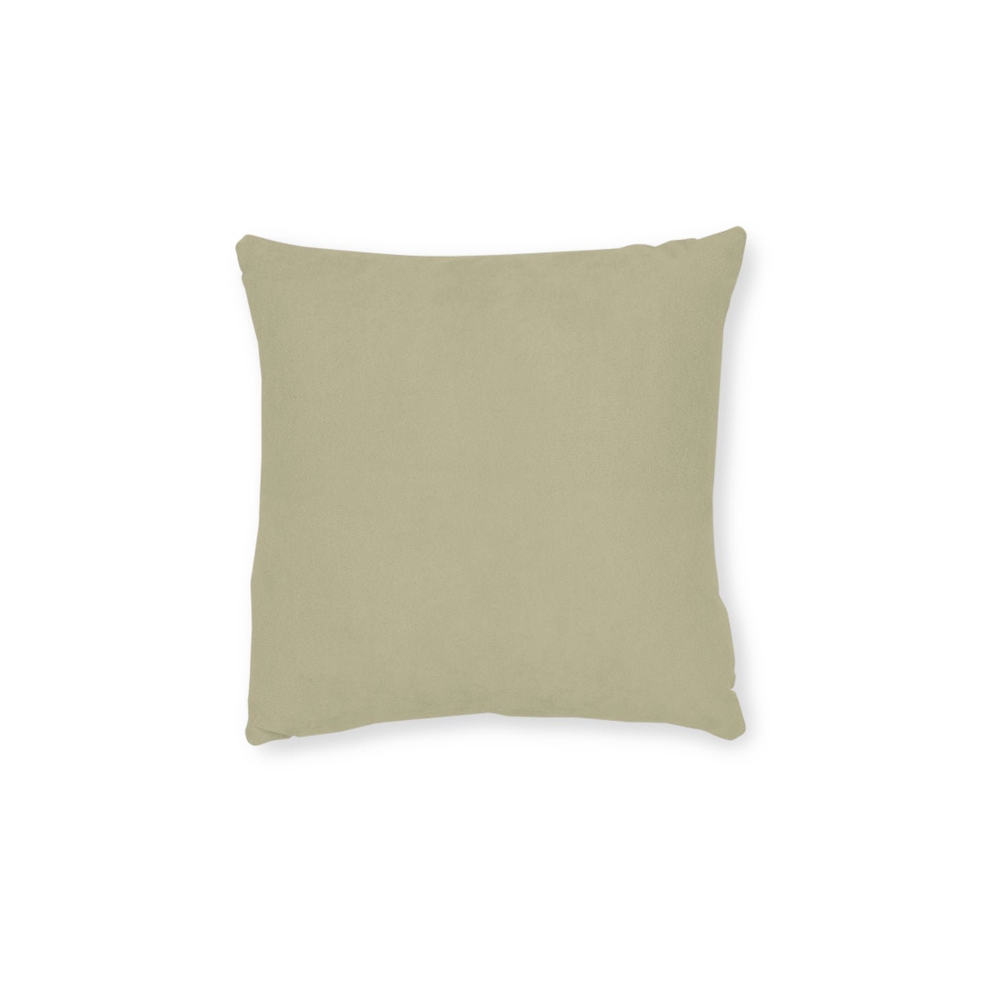 Almohada infantil Vintage Dino Verde — Bonito cojín cuadrado de Brontosaurio y Triceratops