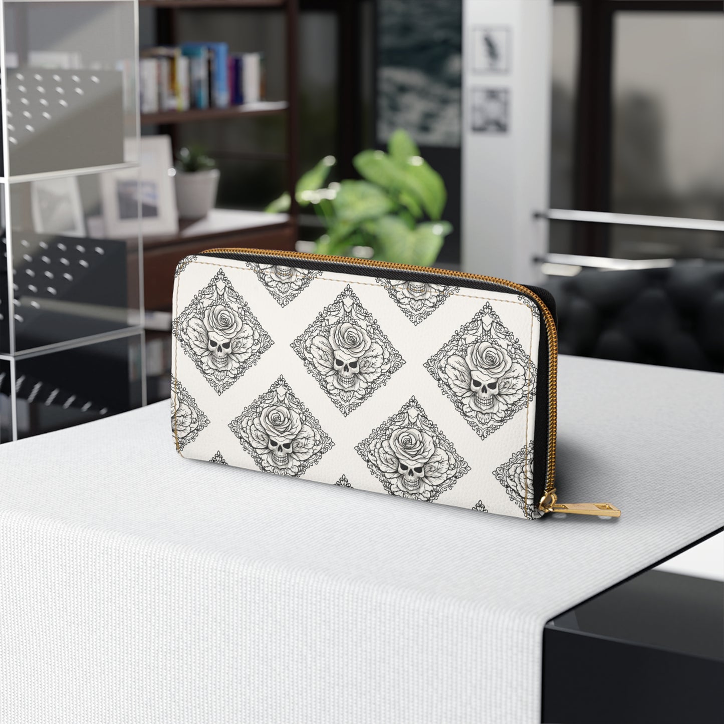 Relic Bloom Zipper Wallet — Gothic Floral Zip Clutch for Women