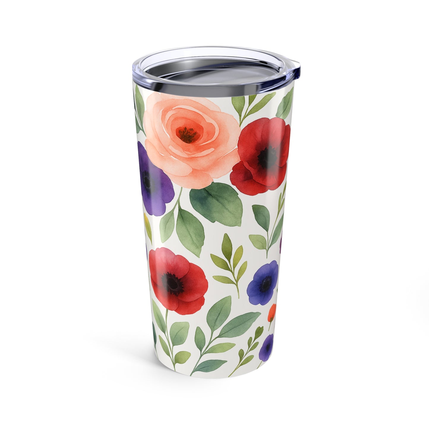 Wildflower and Poppy-20oz Floral Tumbler – Colorful Wildflower Insulated Travel Cup