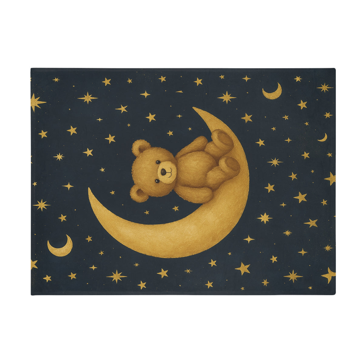 Manta de felpa aterciopelada "A la Luna" — Sueños celestiales-Manta para bebé de noche estrellada y acogedora