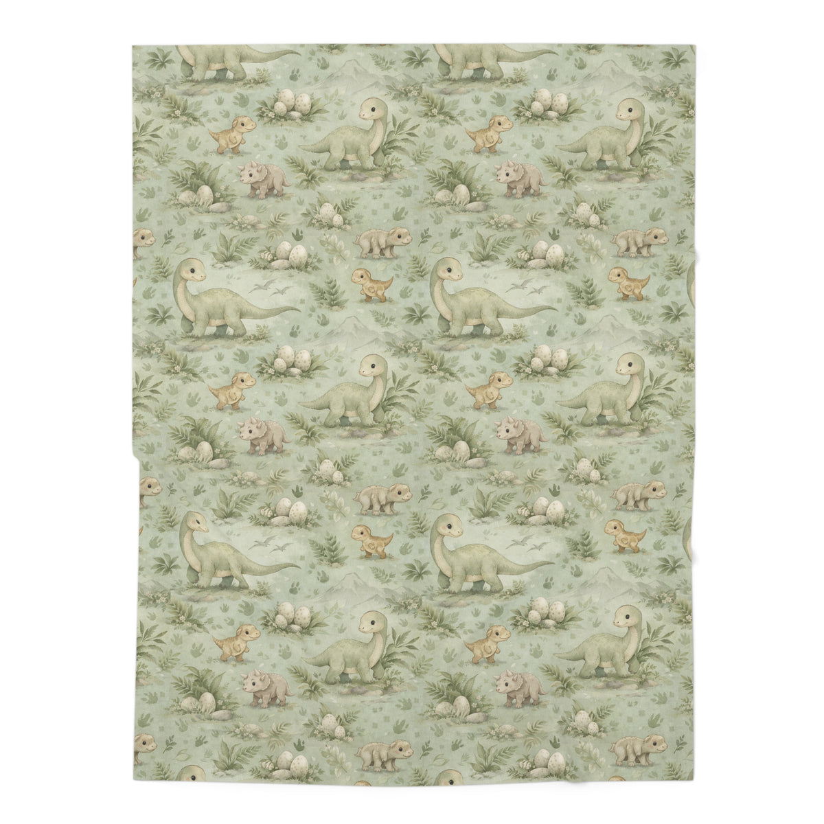 Dinosaur Nursery Swaddle Blanket — Soft Green Dino Baby Wrap