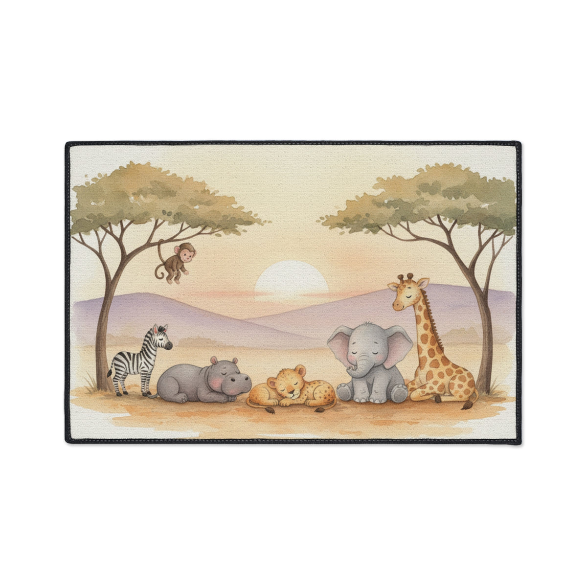 Sleepy Safari - Baby Safari Nursery Floor Mat for Nursey or  Kids' Play Area