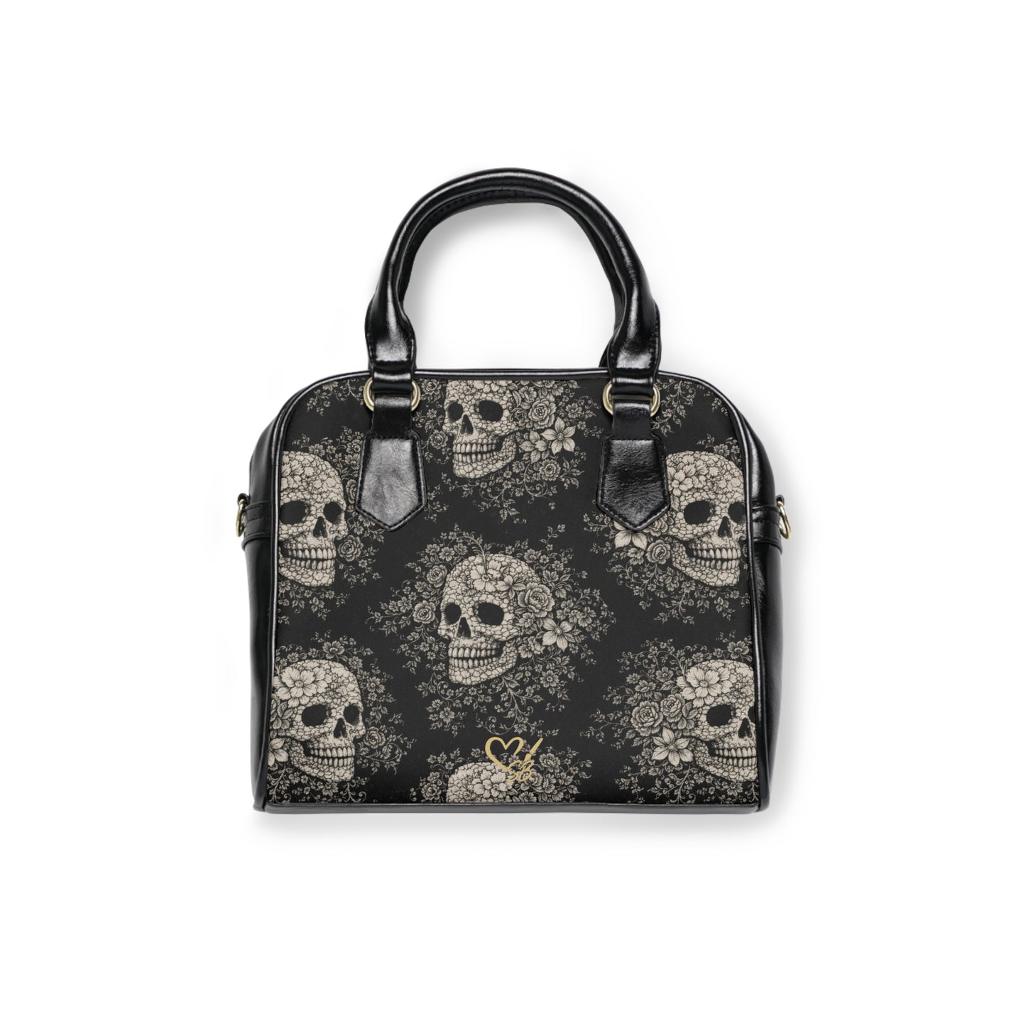 Bolso de Hombro Requiem Bloom – Cartera Satchel con Patrón Vintage