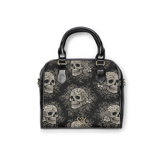 Bolso de Hombro Requiem Bloom – Cartera Satchel con Patrón Vintage