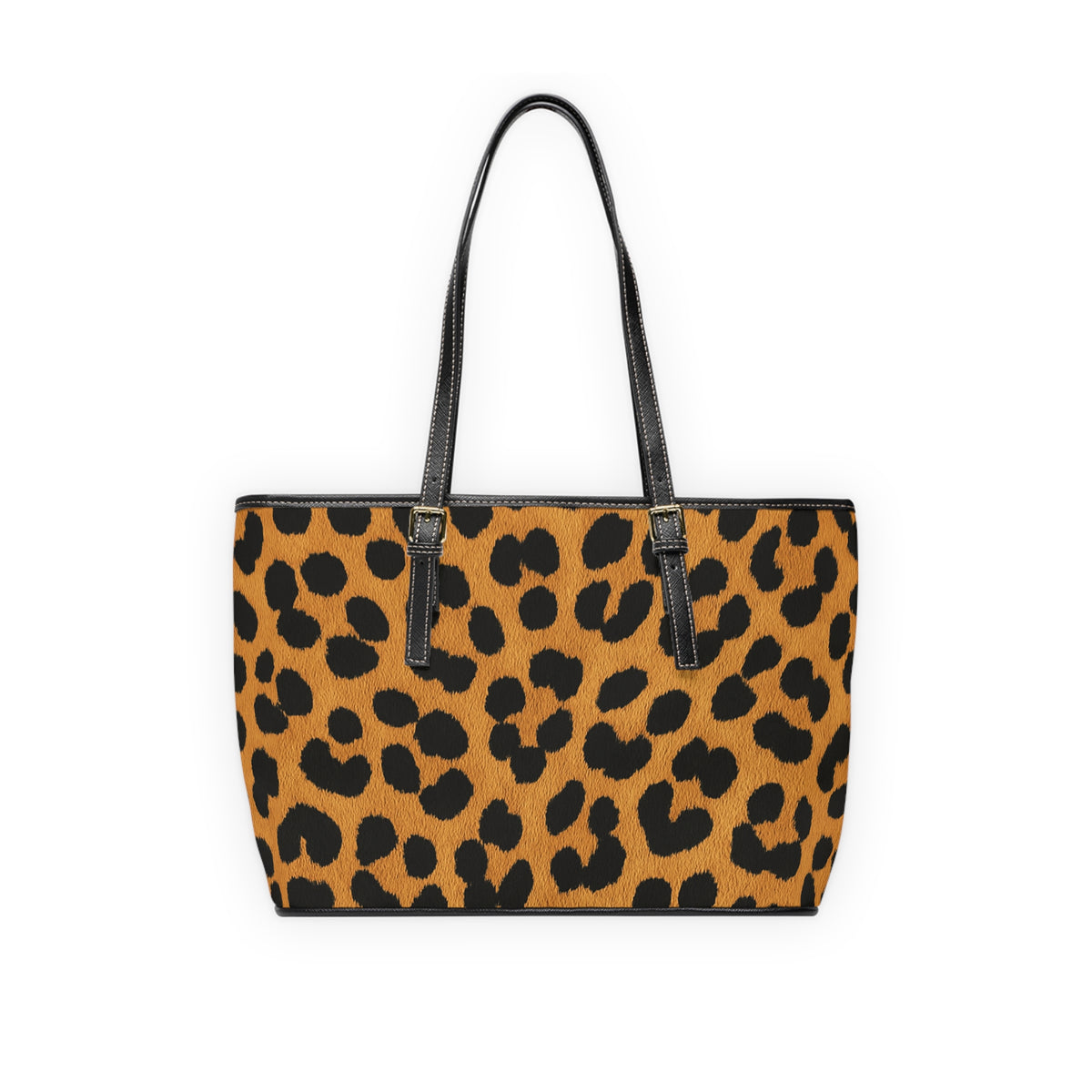 Bolso de hombro de cuero sintético con estampado de guepardo