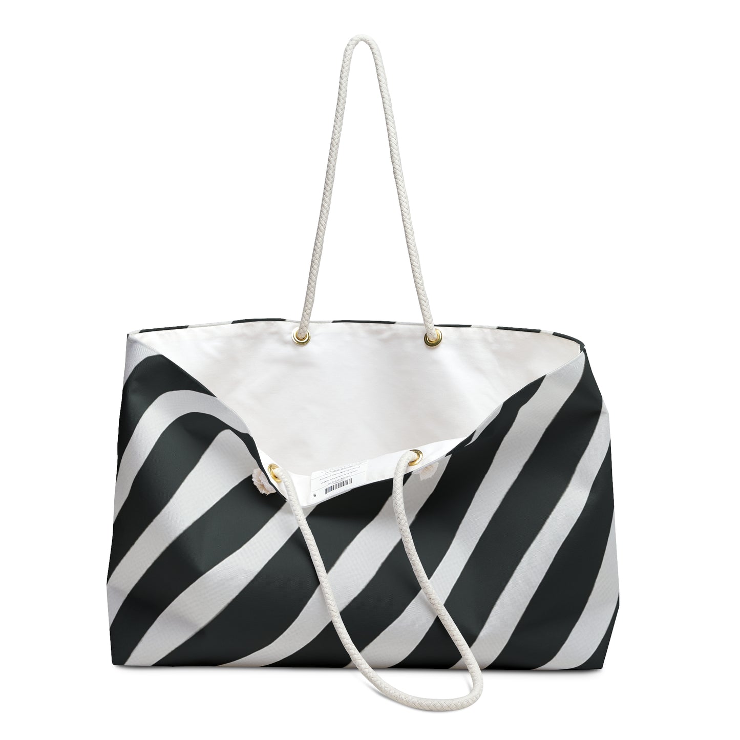 Zebra Stripe Weekender Bag — Black & White Travel Tote