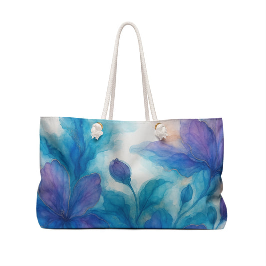 Bolsa de fin de semana con diseño floral Blooms of the Day - Elegante bolso de playa para viajes y uso diario