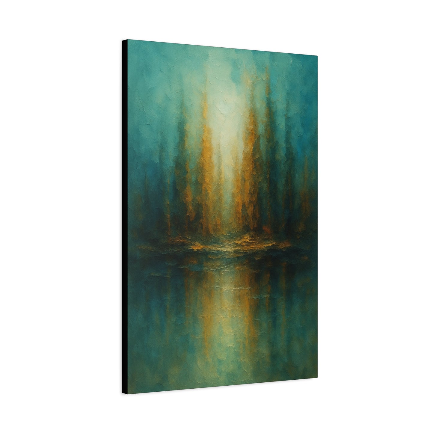 Teal and Gold-Abstract Collection- Canvas Wall Art — Matte Stretched Canvas