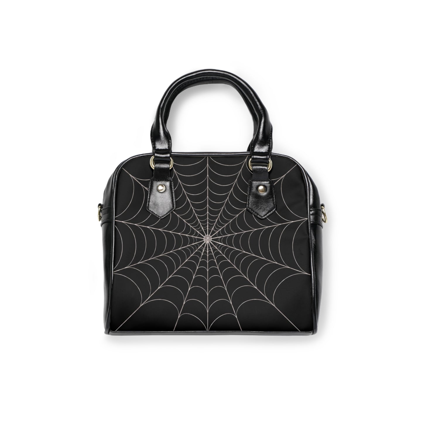 Core- Spiderweb Shoulder Handbag — Gothic Black Web Pattern Purse