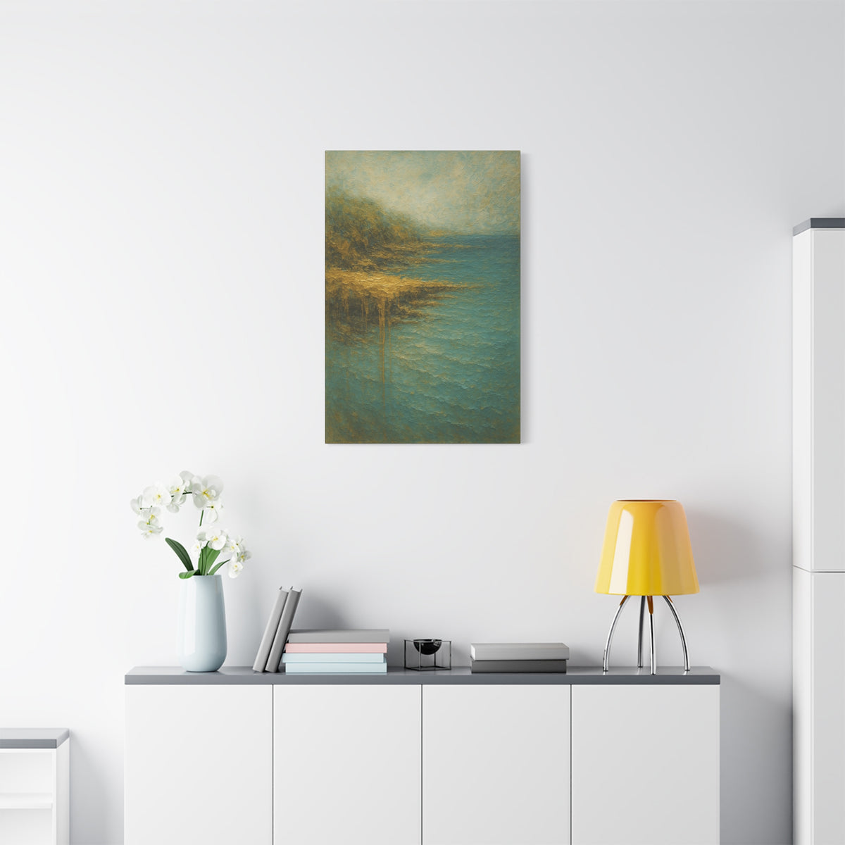 Acantilado Gold Coast-Colección abstracta costera-Lienzo de arte fino