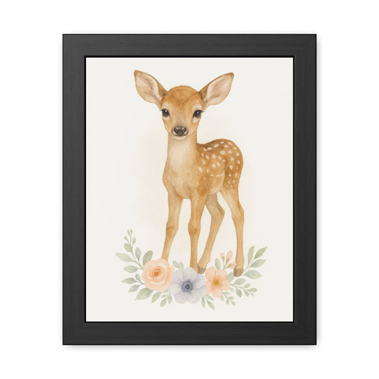 Fawn-Woodland Friends Country Chic Framed Poster