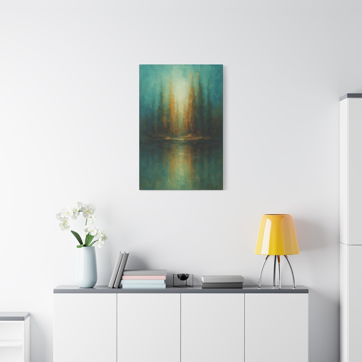 Teal and Gold-Abstract Collection- Canvas Wall Art — Matte Stretched Canvas