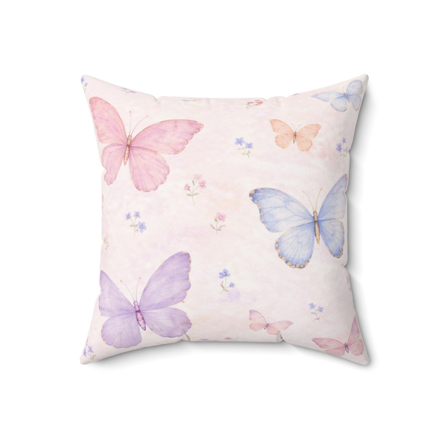 Cojín Cuadrado de Antelina Mariposa Rosa