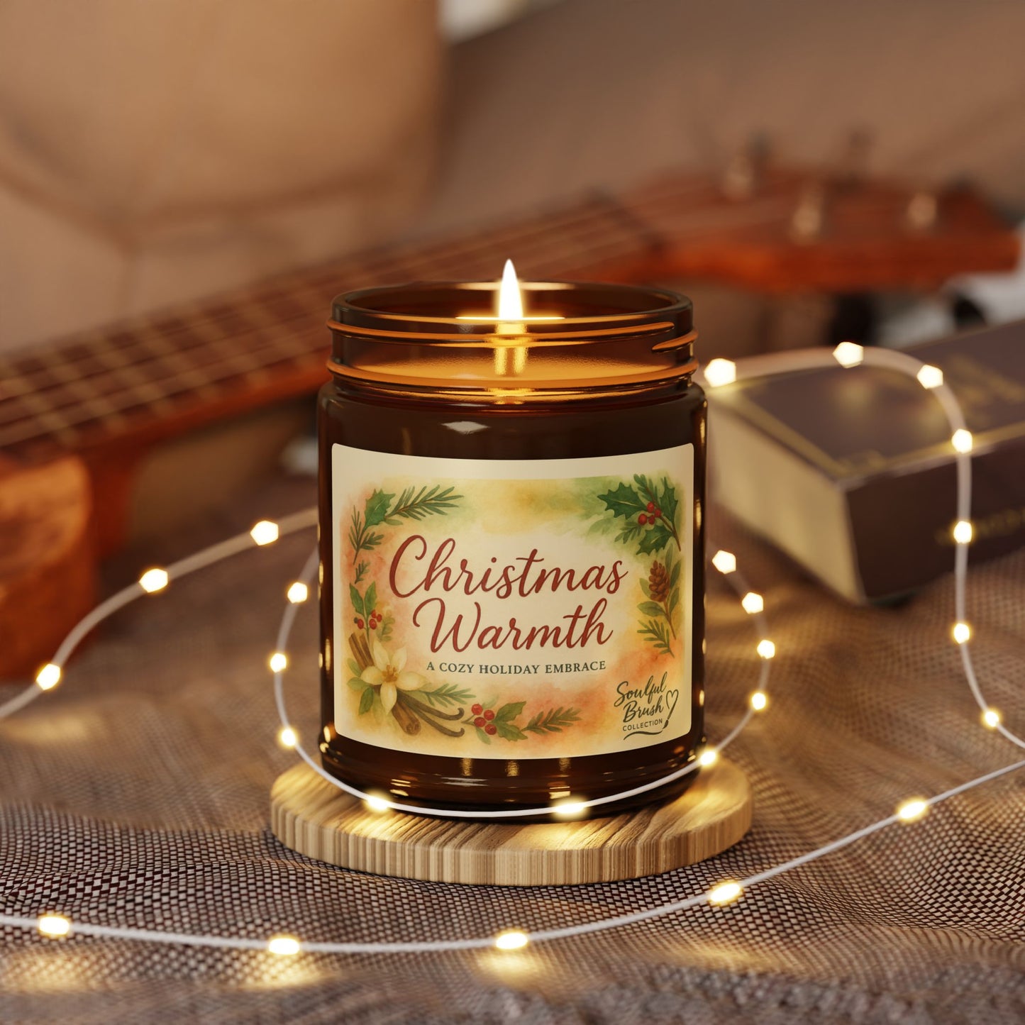 Vela de soja Calor de Navidad — Tarro ámbar (varios tamaños)