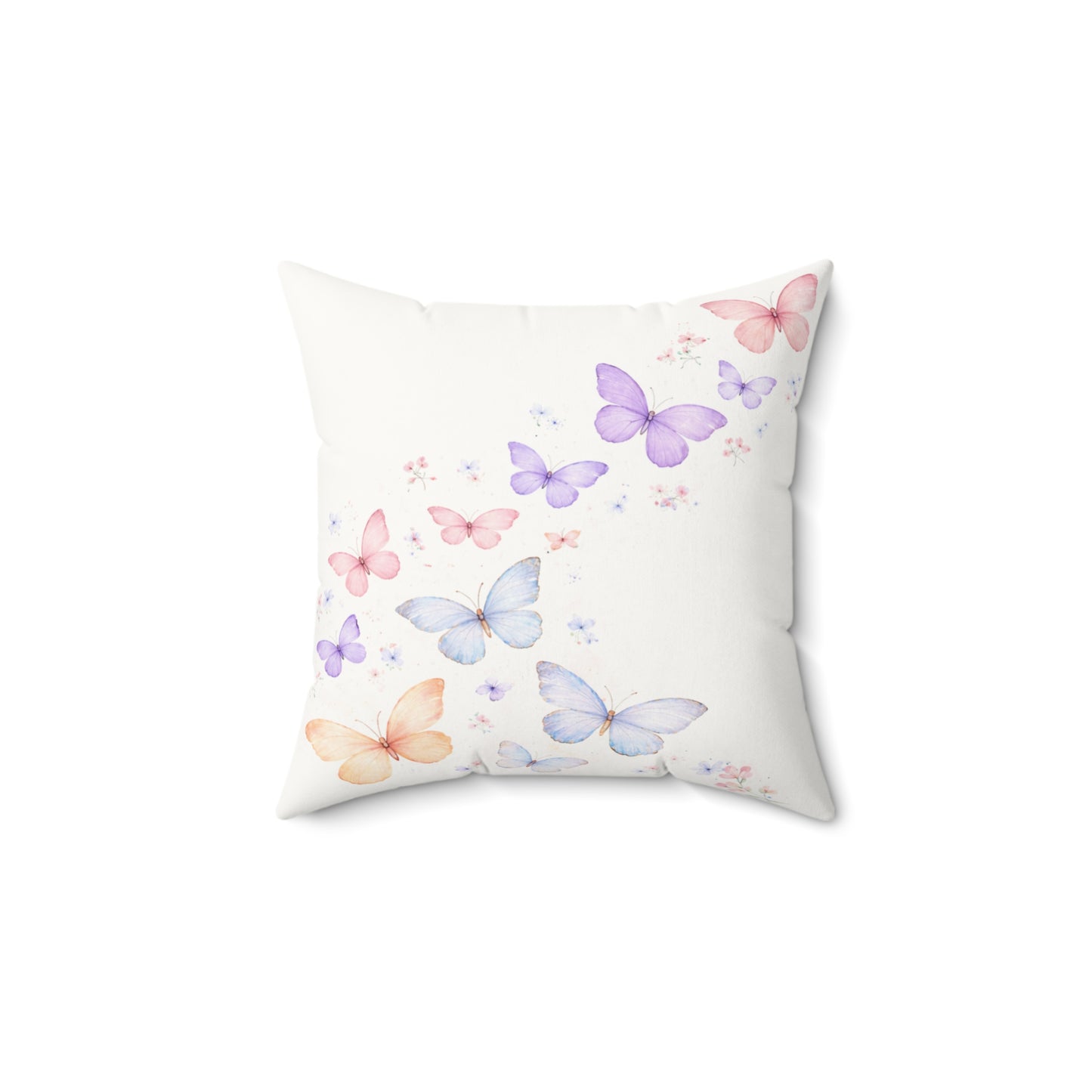 Butterfly Watercolor Throw Pillow — Pastel Flutter Decorative Pillow