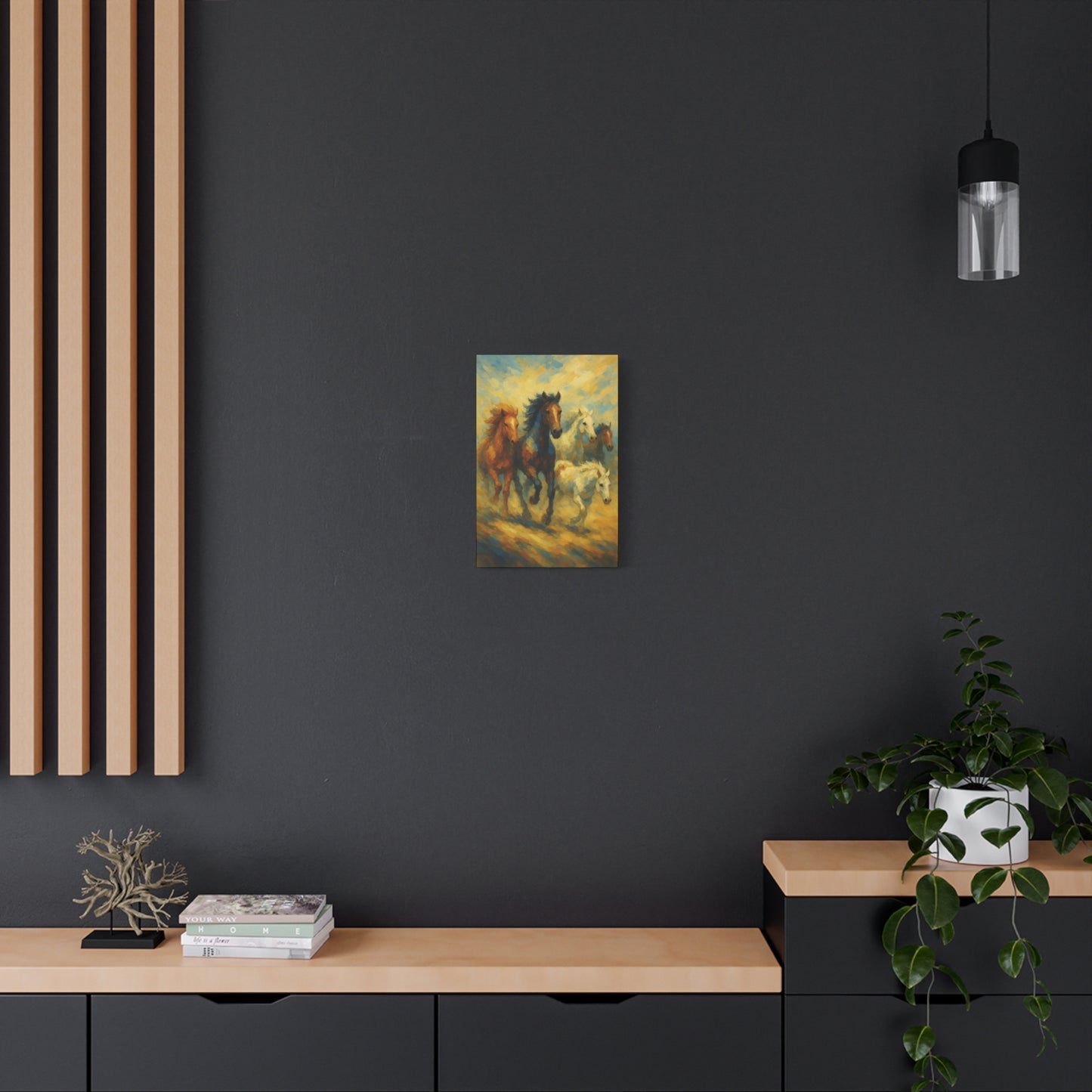 Galloping Wild Horses Matte Canvas Print — Stretched 1.25"
