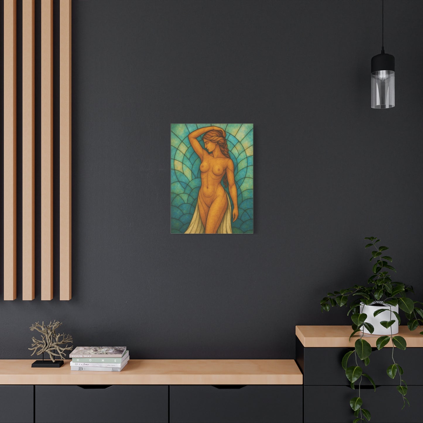 Etherial Stained Glass series -Stretched Canvas Art – Vibrant Figurative Design for Home Décor