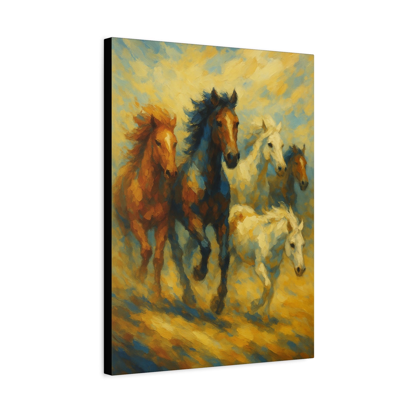 Galloping Wild Horses Matte Canvas Print — Stretched 1.25"