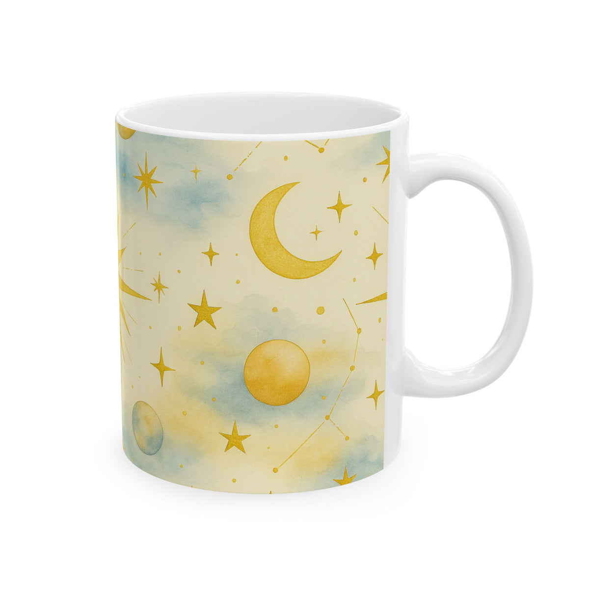 Celestial Sun and Moon-Celestial Dreams Collection- Mug 11oz - Starry Universe Design