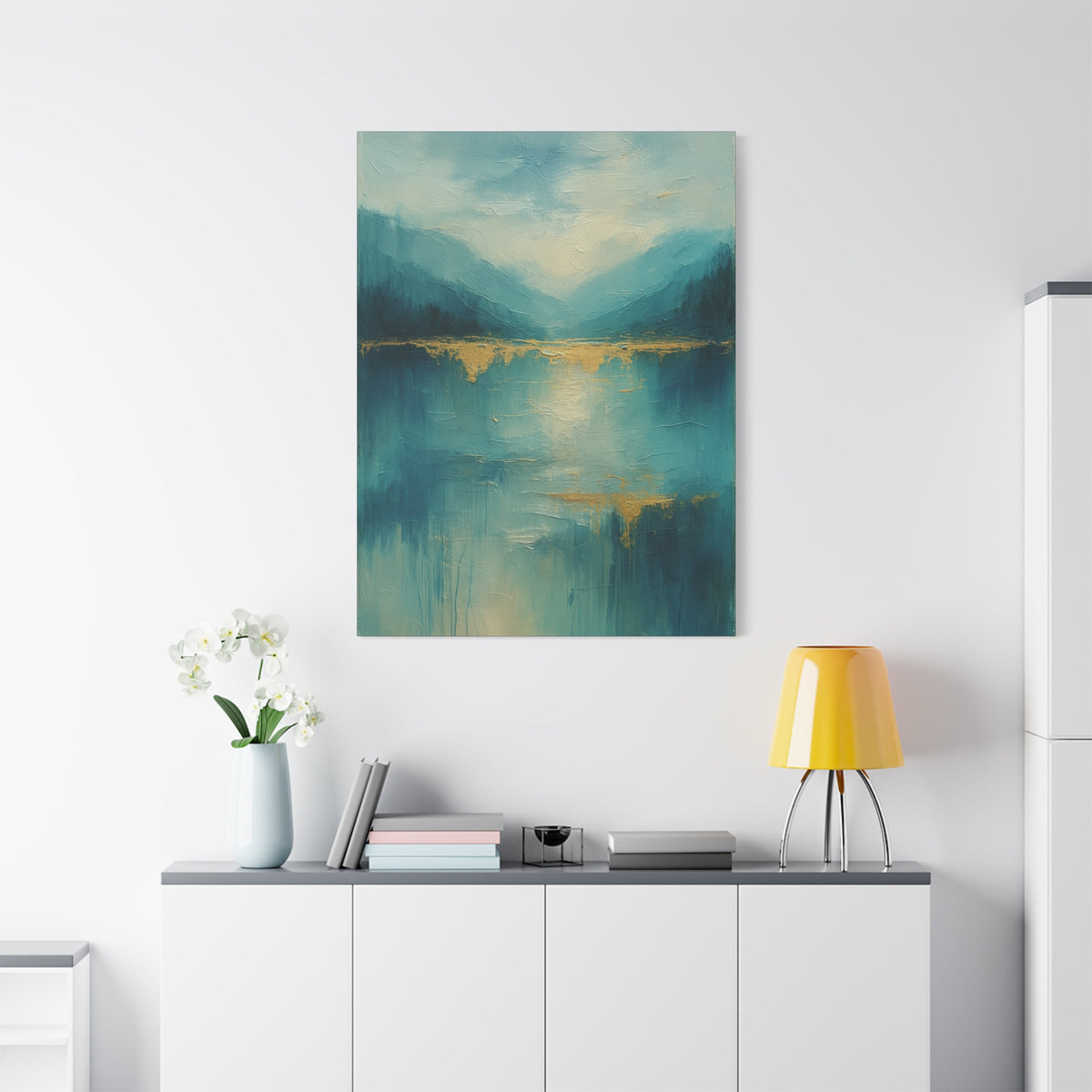 Azul Bruma - Colección de paisajes abstractos - Impresión en lienzo de bellas artes