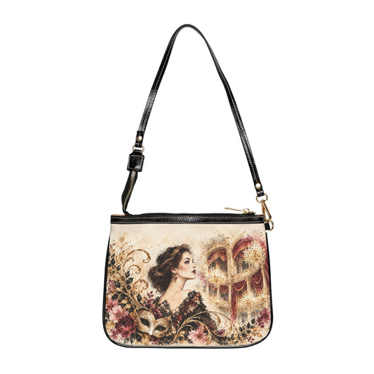 Gilded Masquerade Small Shoulder Bag | Opera Portrait Art
