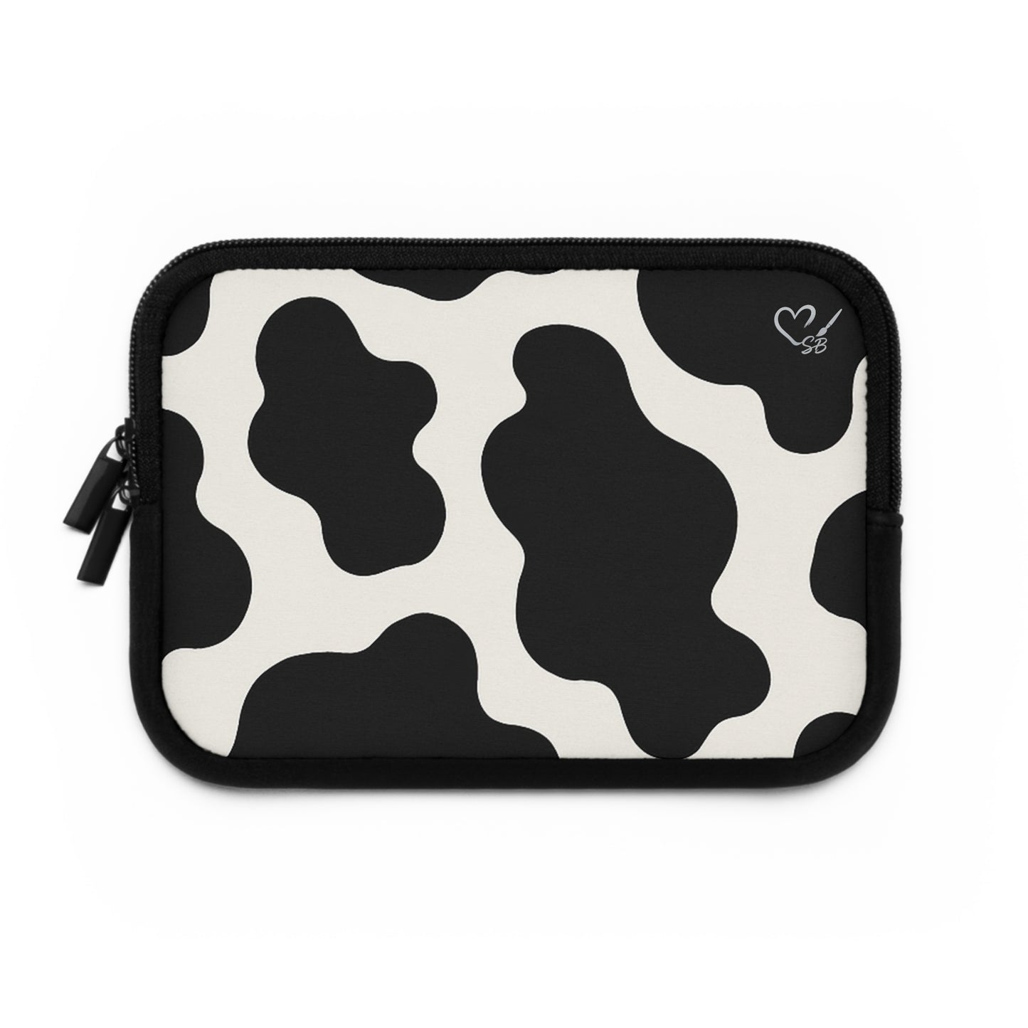 Funda para portátil con estampado de vaca - Estuche protector de neopreno en blanco y negro
