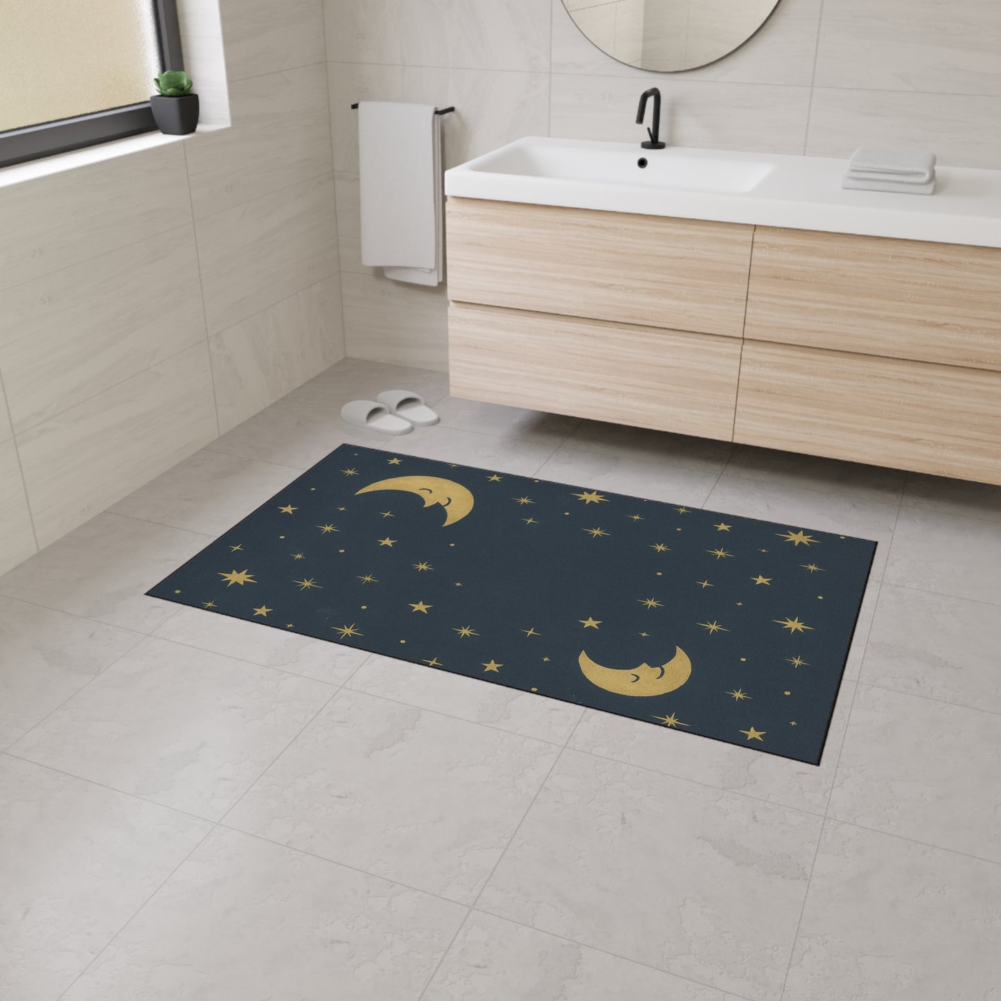 Felpudo resistente To the Moon & Stars — Felpudo de cielo nocturno para entrada, dormitorio o cuarto del bebé