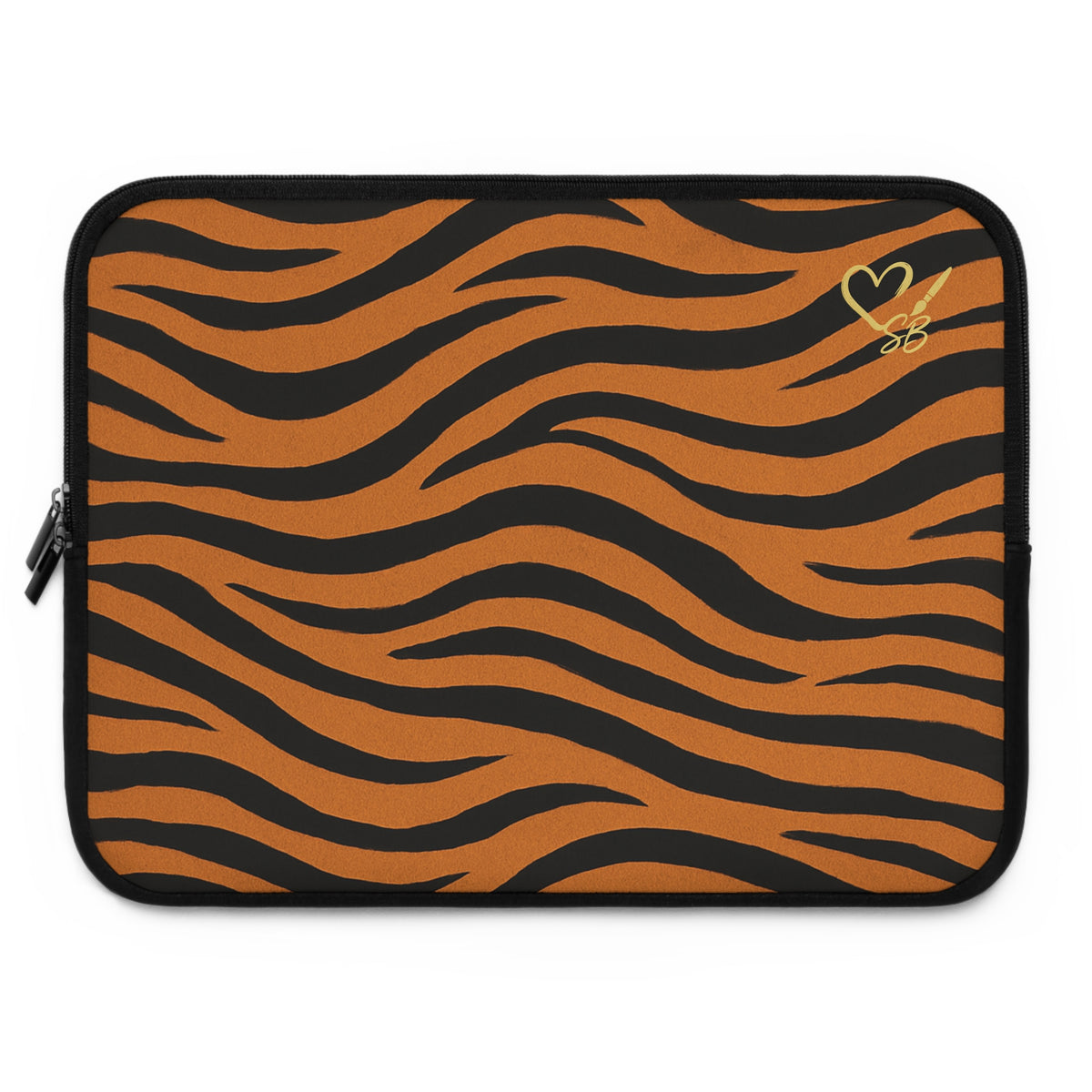 Funda para portátil con estampado de rayas de tigre – Estuche protector con estampado animal naranja y negro
