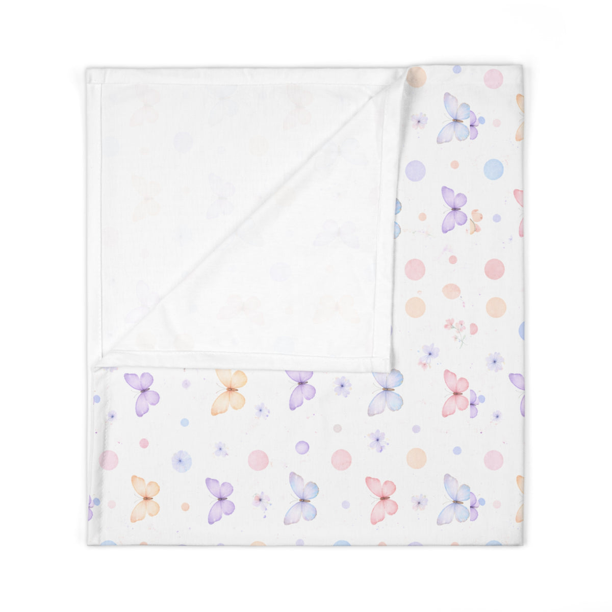 Butterfly Baby Swaddle Blanket —Butterfly and Polka Dots Newborn Wrap