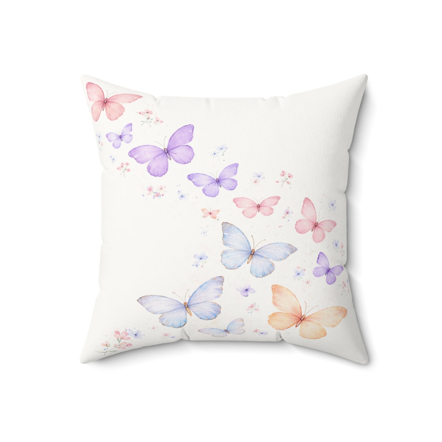 Butterfly Watercolor Throw Pillow — Pastel Flutter Decorative Pillow
