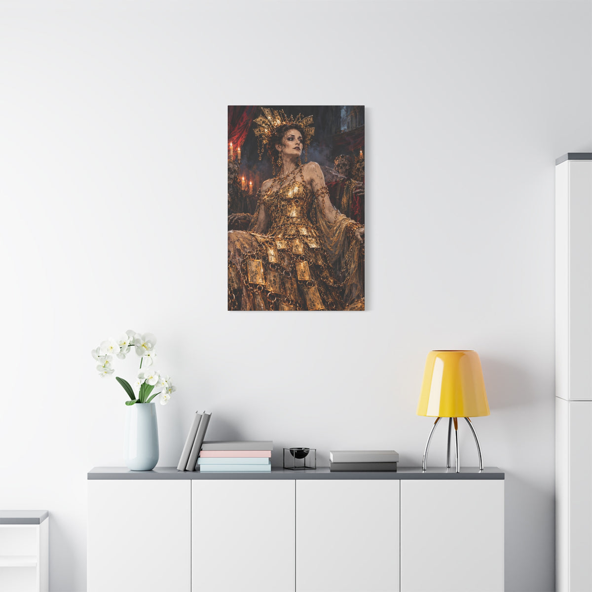 Gilded Dark Fantasy Queen Matte Canvas Wall Art