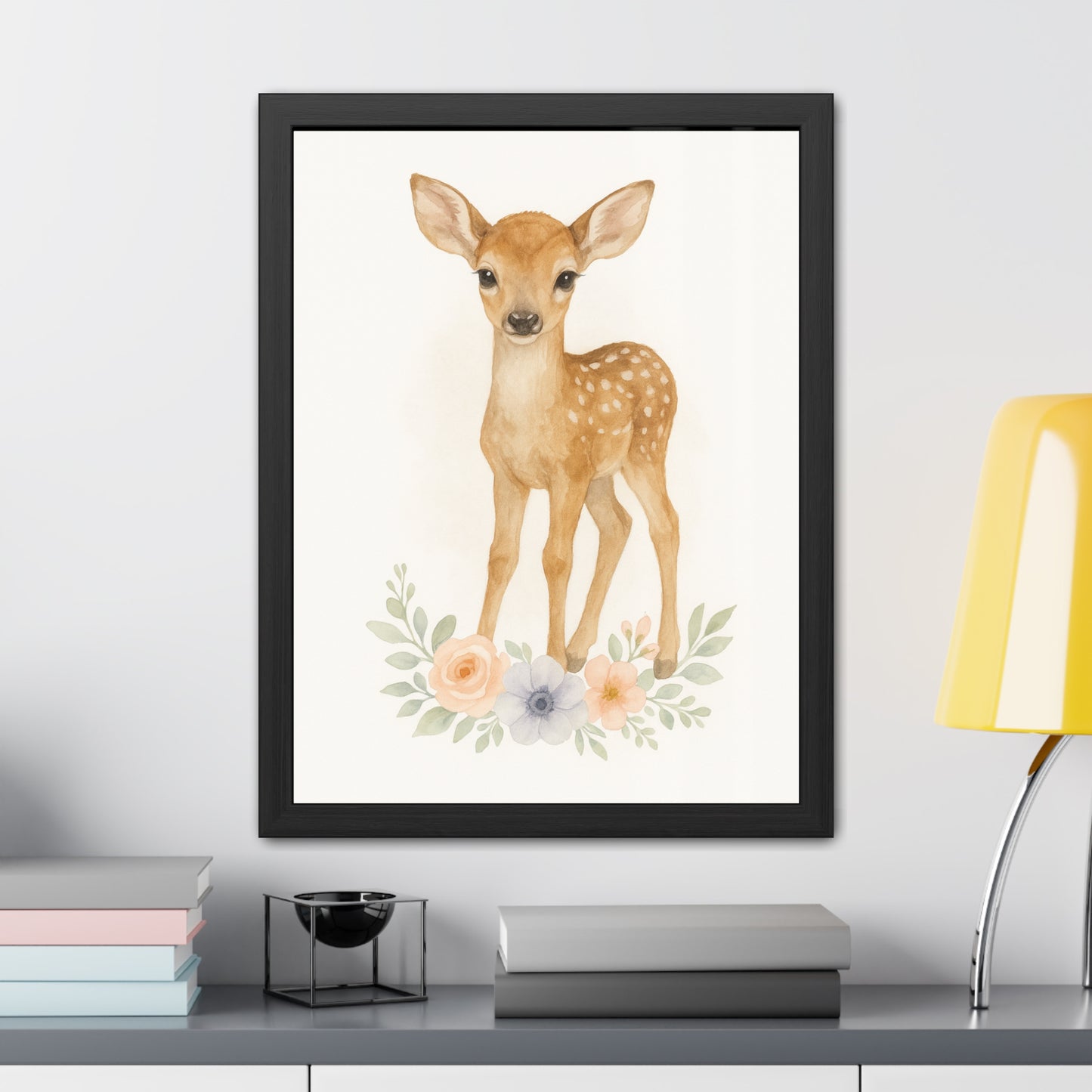 Póster enmarcado Fawn-Woodland Friends Country Chic