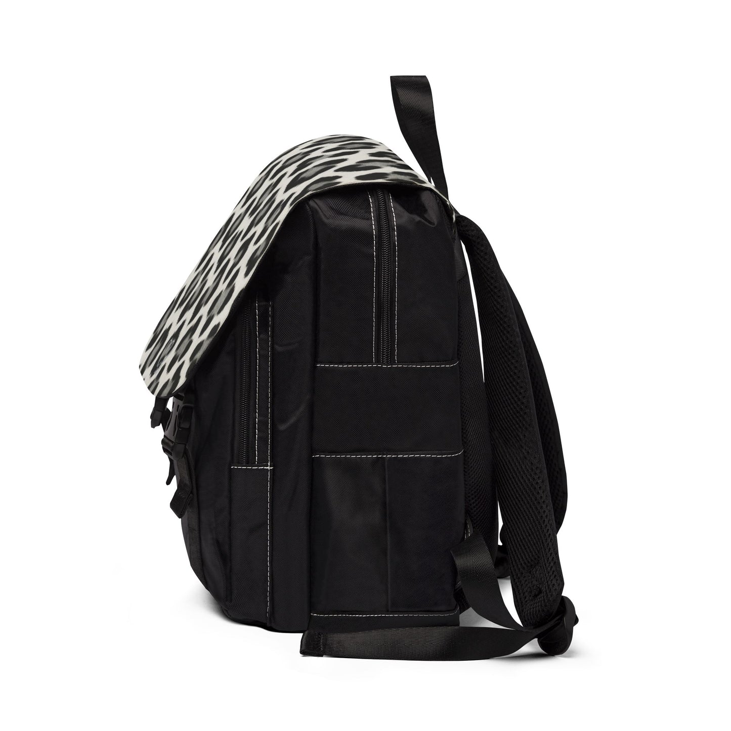 Mochila de lona con estampado de leopardo de las nieves – Mochila casual de hombro para el día a día