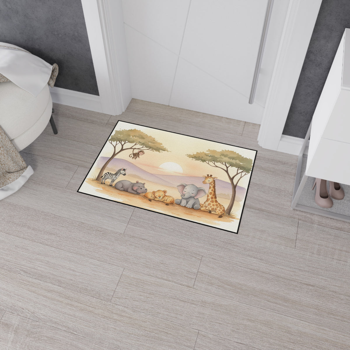 Sleepy Safari - Baby Safari Nursery Floor Mat for Nursey or  Kids' Play Area