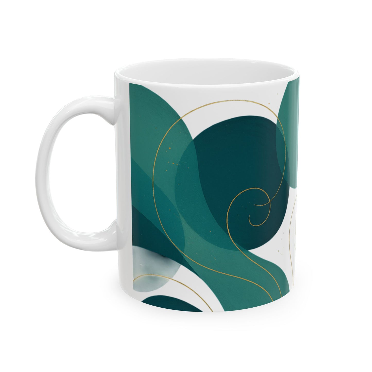 Ocean Mist 4- Colección Soulful-Taza de café con remolino abstracto (325 ml y 444 ml)