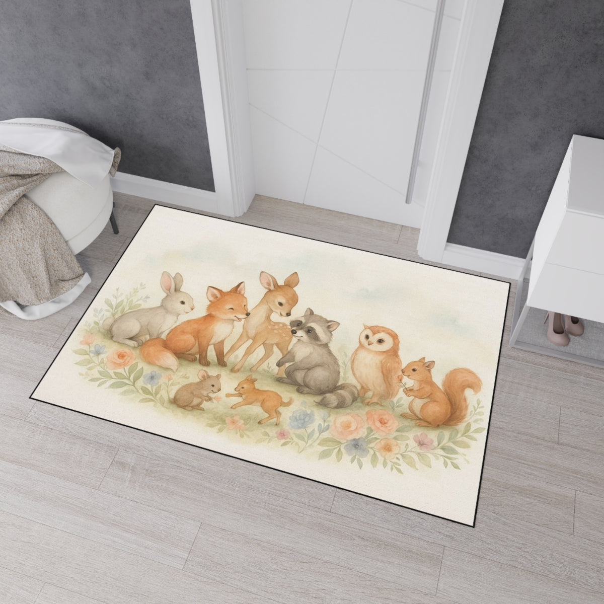 Woodland Friends Nursery Floor Mat — Modern Country Chic