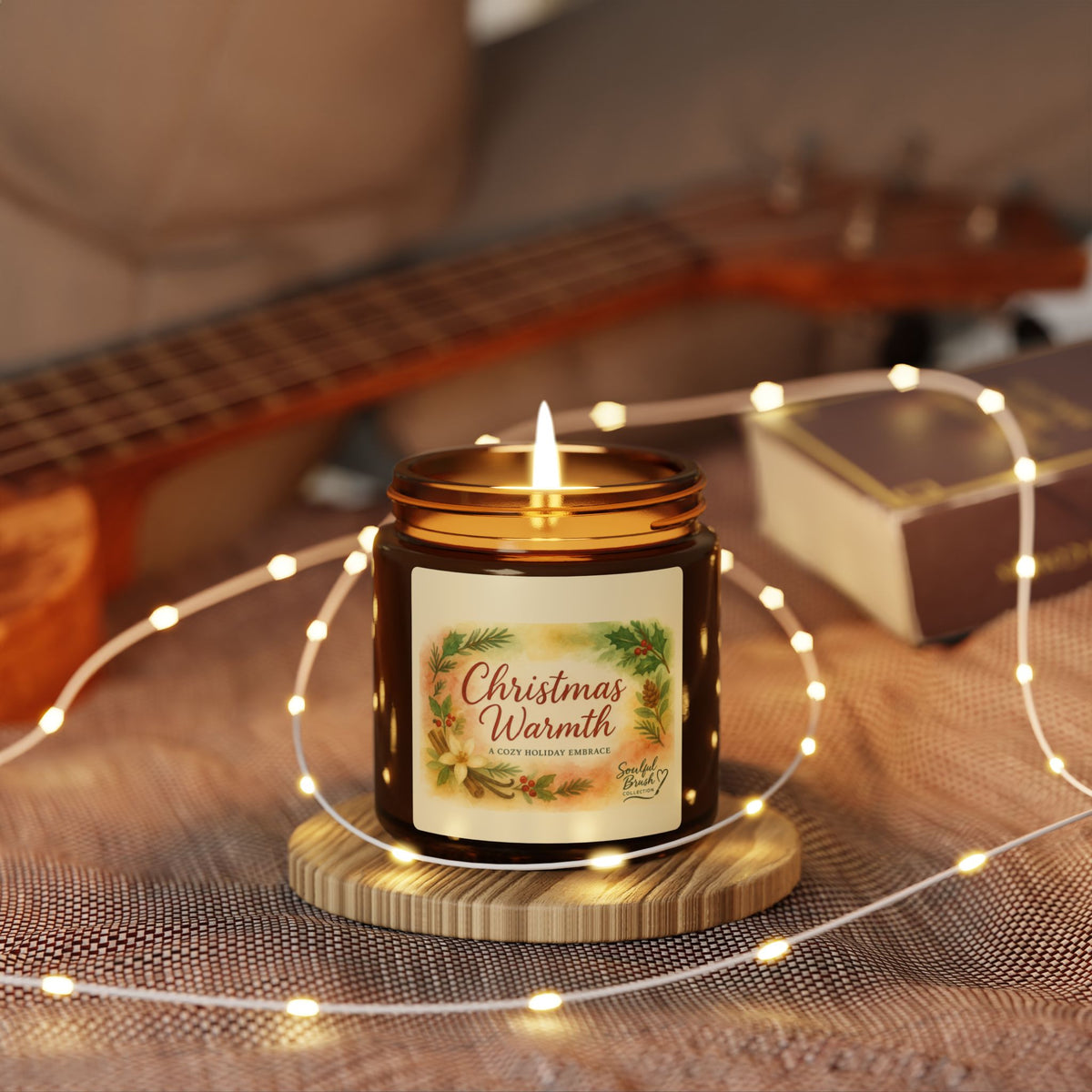Vela de soja Calor de Navidad — Tarro ámbar (varios tamaños)