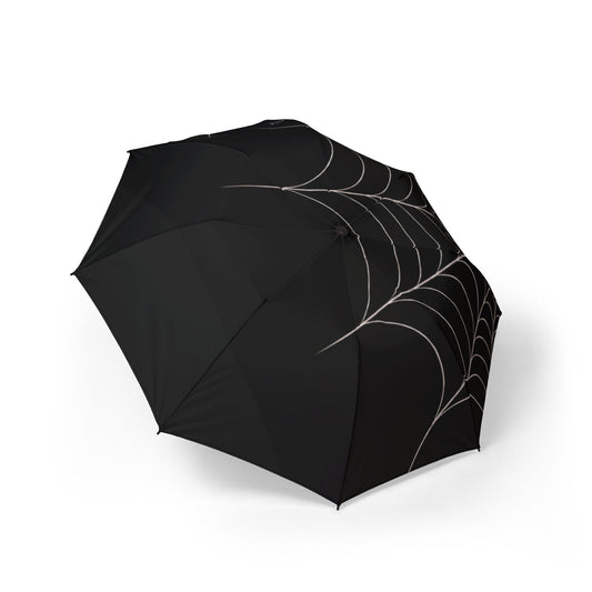 Drift-Spiderweb Foldable Umbrella — Compact Semi‑Automatic Rain Umbrella with Gothic Web Design